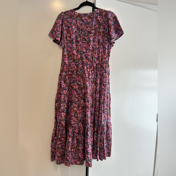 J.Crew Flutter-sleeve tiered midi dress size 8 #BY302 Cottagecore NWT - Picture 9 of 12